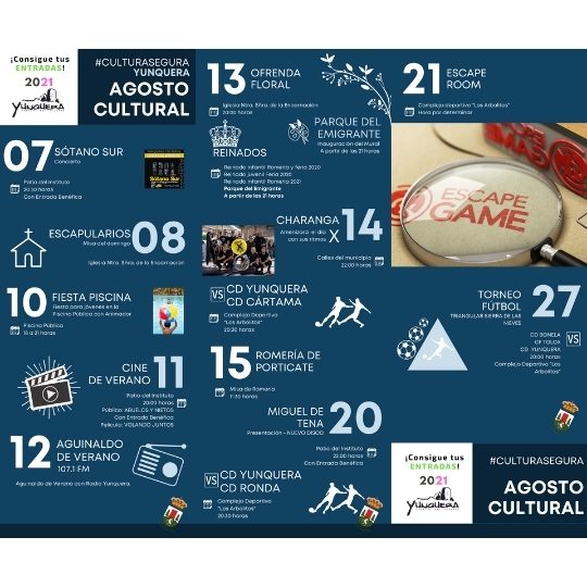 Agenda Cultural Agosto - Actividades culturales agosto 2021