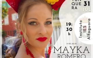 Maika Romero, artista y cantante que participó en el programa “Se llama Copla” cantará en las veladas del verano cultural seguro de Yunquera.