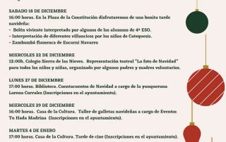 programacion de navidad Yunquera 2021-22