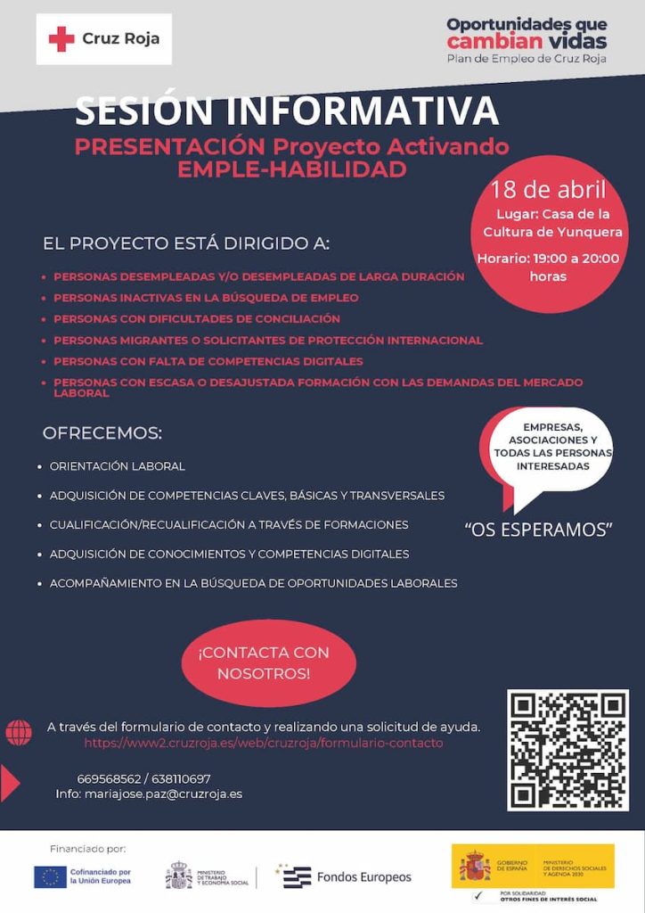 Cartel Sesion Formativa, Activando Emple-habilidad en Yunquera