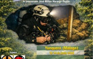 Cartel del I Encuentro Internacional y IV Nacional de Espeleobuceo en Yunquera del 12 al 14 de junio de 2026.