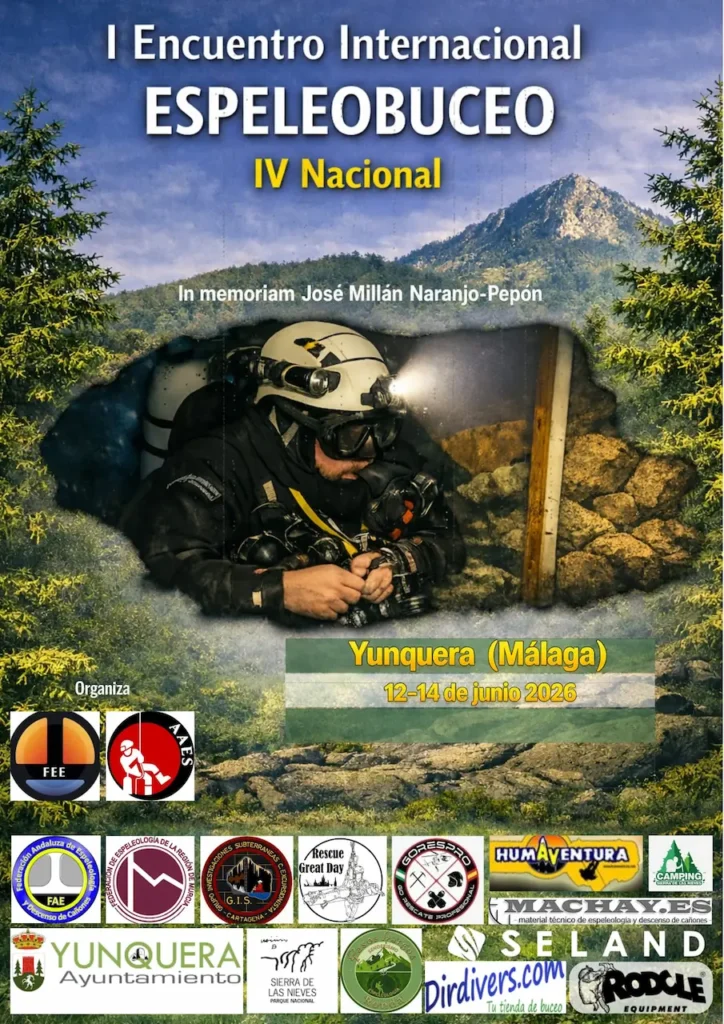 I Encuentro Internacional y IV Nacional de Espeleobuceo en Yunquera del 12 al 14 de junio de 2026